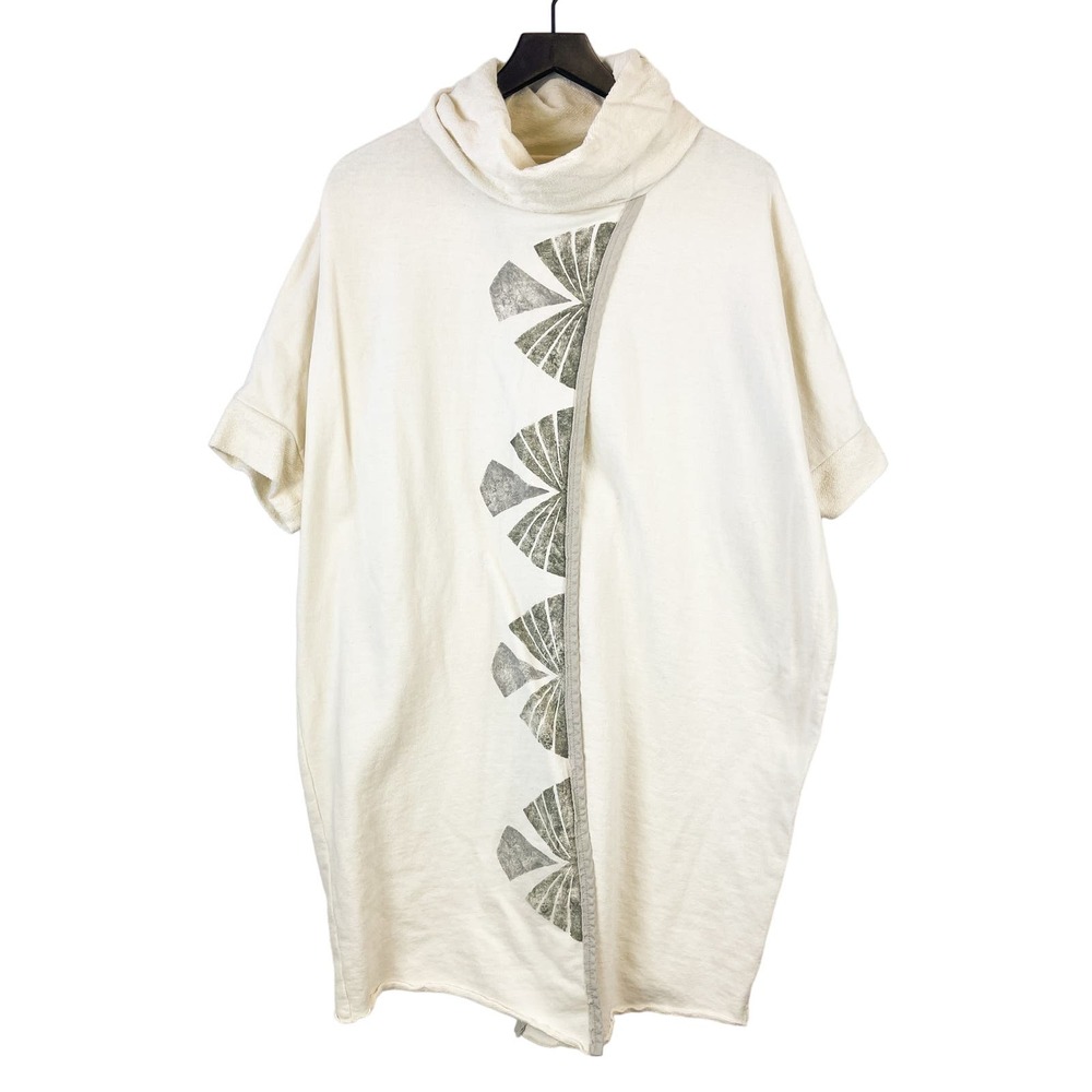 B&A (M) Womens Cowl Neck Split Front Shrug Poncho Sweater Cream Tunic